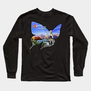 Butterfly Warrior Landscape Long Sleeve T-Shirt